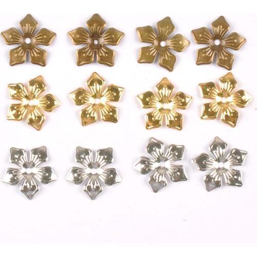 20mm Mix Gold/Silver/bronze Flowers Connectors Metal Crafts Wraps Filigree For Scrapbook DIY Home Decor Embellishments Yk0762-3