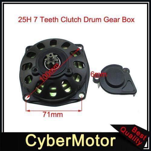 25H 7 Tooth Clutch Drum Gear Box For 47cc 49cc Mini Pocket Bike ATV Quad Go Kart Cart