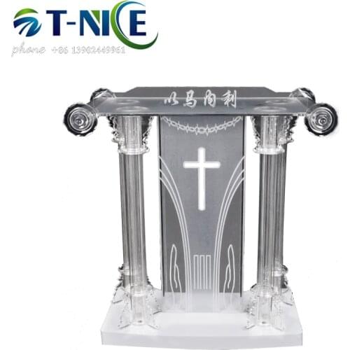 Acrylic Lectern Pulpito Modern AKLIKE Appearance And Commercial Furniture General Use Plexiglass Podium For Church Pulpit