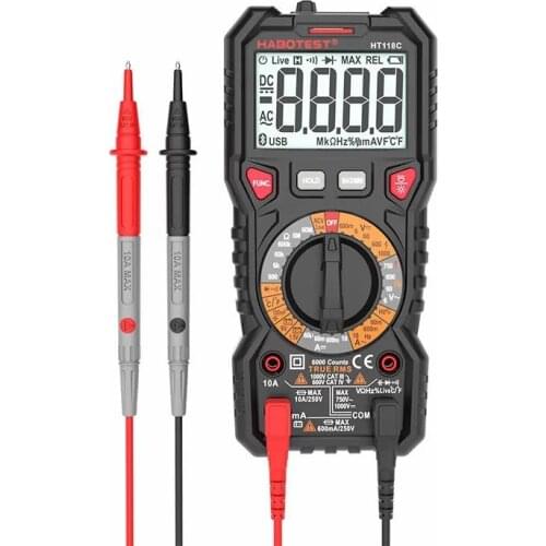 HABOTEST HT118A/C/D Automatic Digital Multimeter AC DC Digital Multimeter 6000 counts 1000V Resistance Capacitance Voltage Meter