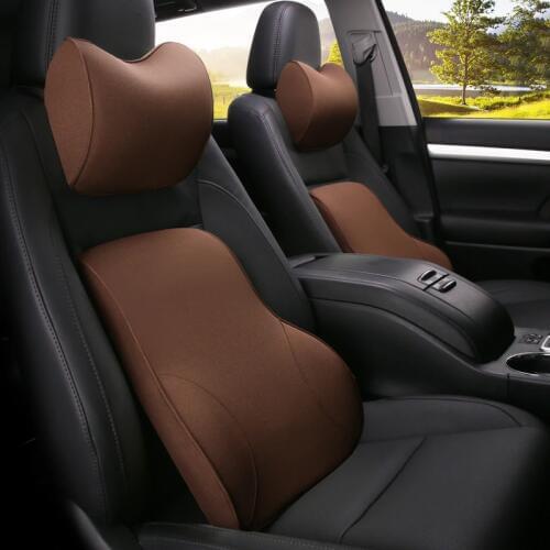 Car Neck Pillow Lumbar Waist Support Headrest Pillows Back Cushion Seat Supports Memory Foam Seat Covers Auto Accessories