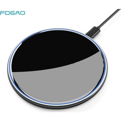 10W Qi Fast Wireless Charger For i Phone 11 Pro X XS Max XR 8 Plus Mirror Wireless Charging Pad For Samsung S20 S10+ Note 9 10