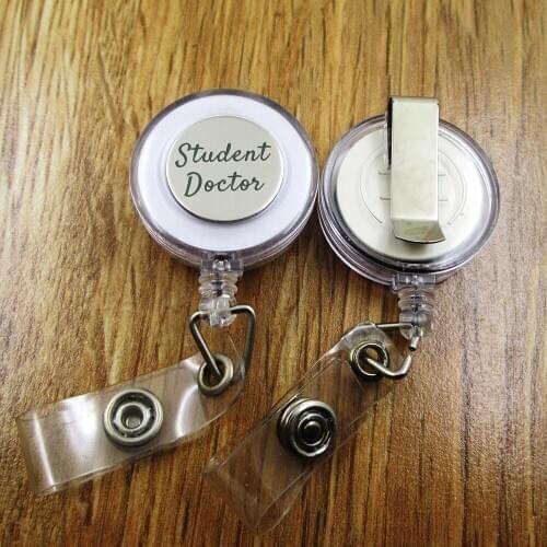 Student doctor ID Badge Reel gift for him/her friend family retractable recoil id badge holder work fun