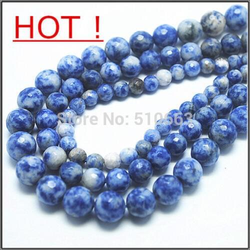 New Nature beads Faceted chinese sodalite stone beads accessories charms mens bracelet making size 4mm 6mm 8mm 10mm 12mm