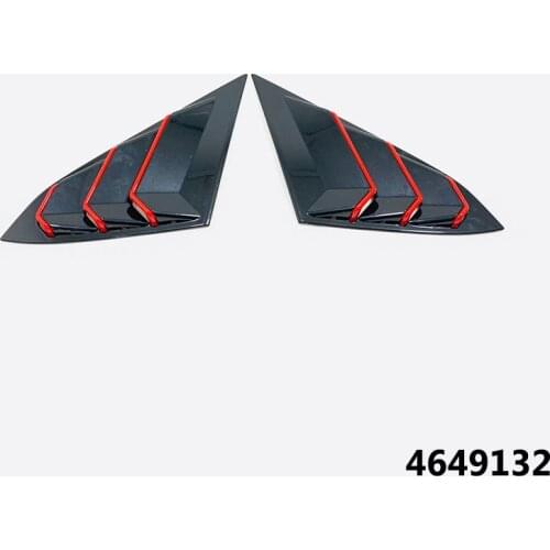For Honda Civic 10th Gen 4dr Sedan-Rear Window Triangle Shutters trim Cover-ABS Black 2016 To 2019 Car exterior Accessories