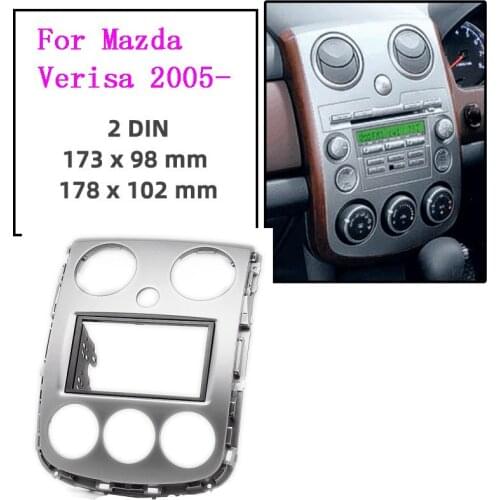 Double Din Car Fascia Stereo Radio Frame for Mazda Verisa 2005- Multimedia DVD Player Adaptor Cover Installation Panel Bezel Kit