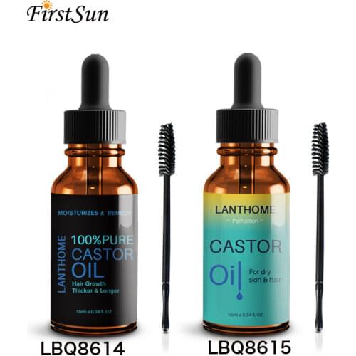 Balck Organic Pure Castor Oil Hair Essential Oil for Hair Growth Enhancer Eyelash Eyebrows Stimulate Cold Regrowth Organic Serum