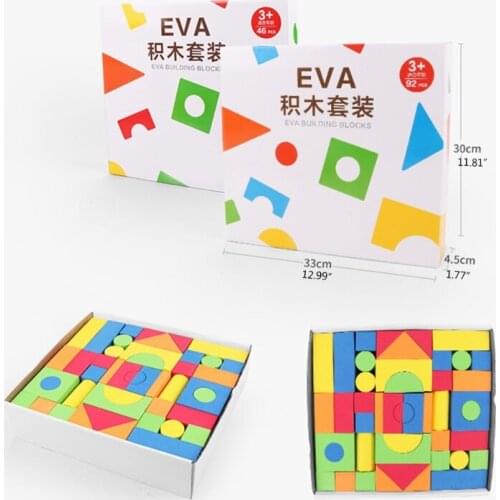 40JC 46/92Pieces Montessori Toy Soft EVA Stacking Blocks Interactive Gift Educational Baby Toy Children Sensory Bath Playset
