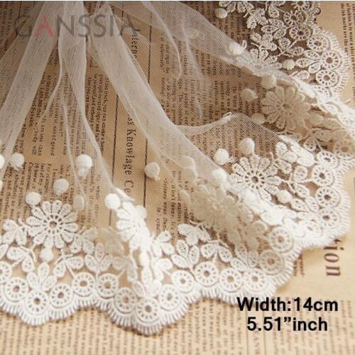 1 yrd/lot Width:14cm Good quality Sun flower design mesh lace,for garment Scrapbooking lace trimmings Sewing accessories(ss-469)