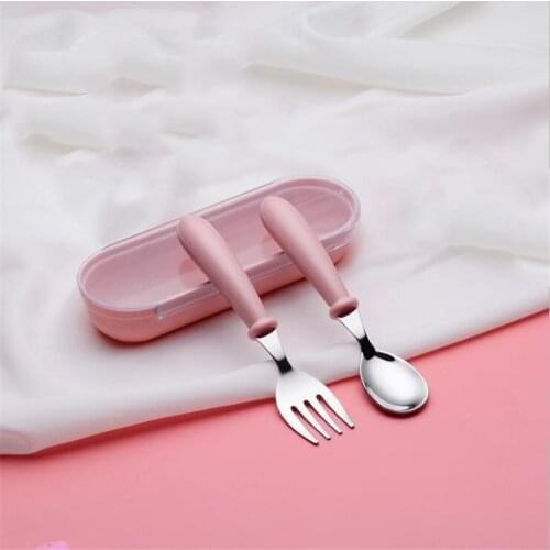 Cute Baby Cutlery Set childrens Utensils Tableware Cutlery Baby Food Feeding Spoon Fork Three Styles Optional