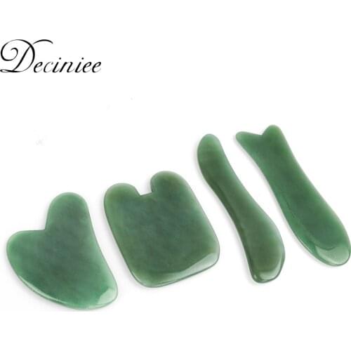 Natural Aventurine Jade Stone Massager Tool Acupuncture SPA Therapy Gua Sha Scraping Board for Face Back Body Massage Relaxation