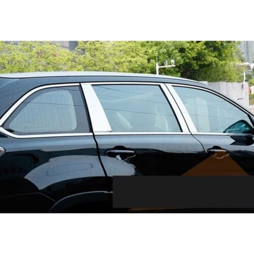 Stainless steel car window trims for toyota highlander 2014 2015 2016 2017 2018 Kluger