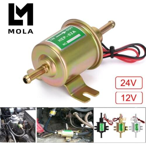 New 12V 24V Electric Fuel Pump Low Pressure Bolt Fixing Wire Diesel Petrol HEP-02A For Car Carburetor Motorcycle ATV