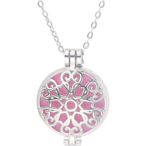 Heart Pattern Aromatherapy Diffuser Necklace Locket Pendant Fine Perfume Essential Oil Aroma Box Necklace Retro Fashion Jewelry