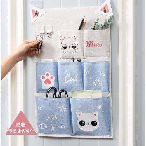 Baby Bed Hanging Storage Bags Cotton Newborn Crib Organizer Toy Diaper Pocket for Crib Bedding Set Accessories Nappy Store Bags