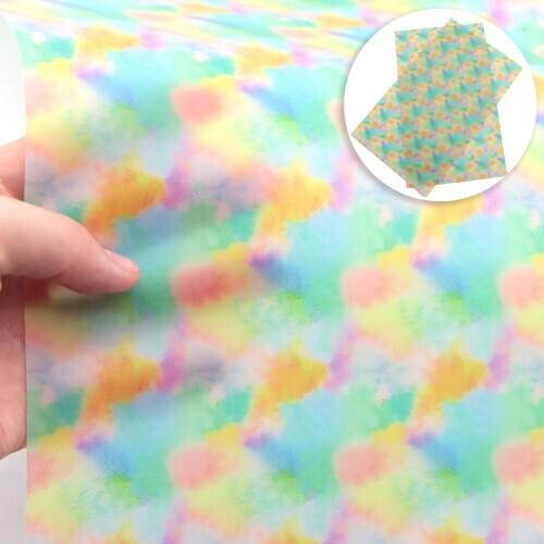 20*33cm Rainbow Jelly Faux Synthetic Leather Fabric For Bow-knot Bags Wallet Earring Phone Case Scrapbook DIY,1Yc15415