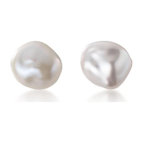 100% Authentic 925 Sterling silver dysmorphism natural pearl Irregular Baroque Pearl stud Earrings Fine jEWELRY TLE744