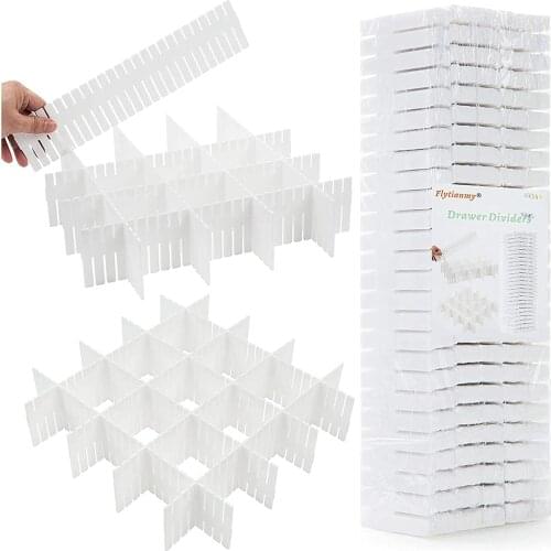 Drawer Divider Closet Underwear Organizer 8 Set DIY Plastic Drawer Dividers Dresser Kitchen Office Drawer Organizer Tool Storage