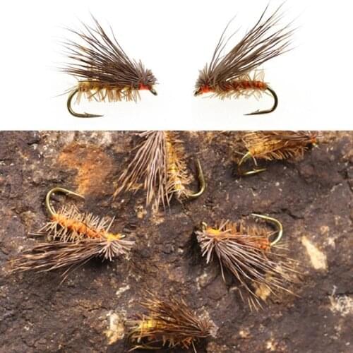 1/5/10PCS Artificial Insect Bait Lure Deer Hair Dry Fly Fishing Lures Soft Sea Bass Trout Fishing Fly Floating Bait Accessories