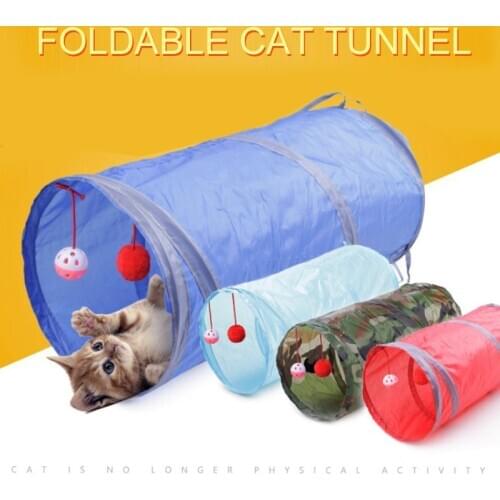 1 Pcs Funny Pet Cat Tunnel Play Cat Toys Tubes Balls Collapsible Crinkle Kitten Toys Puppy Dog Tunnel Tubes Gatos Kitchen Cocina