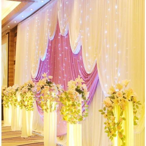 10ft*20ft luxurious Wedding Backdrop Drapes Curtain Wholesale stage decoration Wedding Backdrop With Swag stage decorations