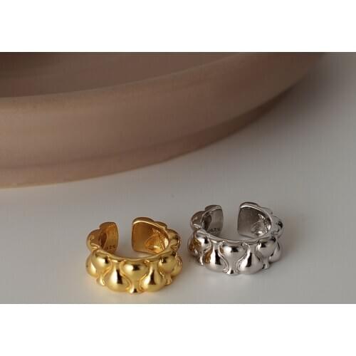 10MM ONLY 1PC (No pierced) 925 Sterling silver White/ Gold vase design Square Round CLIP Earrings Fine jEWELRY TLE1175