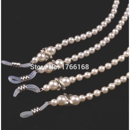 20PCS White Beaded Eyewear Cord Reading Glass Neck Strap Eyeglass Holder Red Cord Glasses Strap Eyewear Accessories FreeShipping