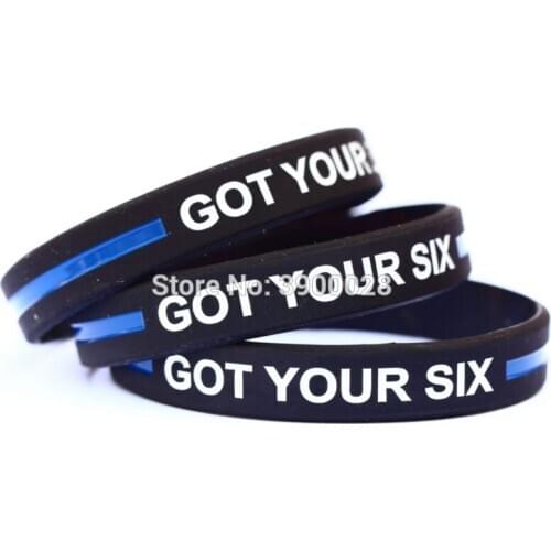 300pcs Got Your Six Silicone Wristband Bracelet Free Shipping By DHL