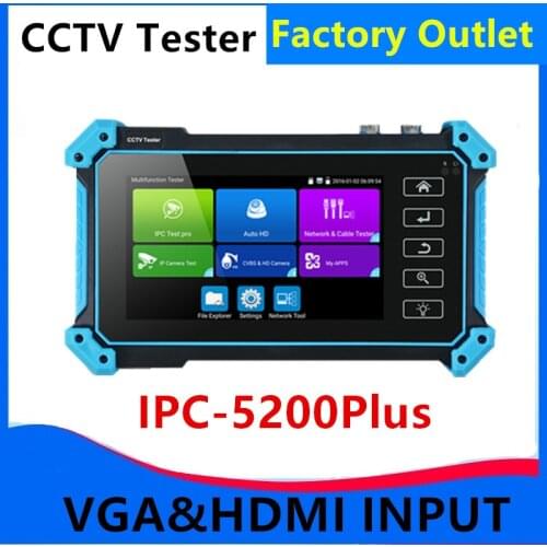 CCTV Tester IPC-5200Plus IP Camera Tester Full 8MP IP CVI TVI AHD SDI Analog 6 IN 1 VGA 4K HDMI Input WIFI POE
