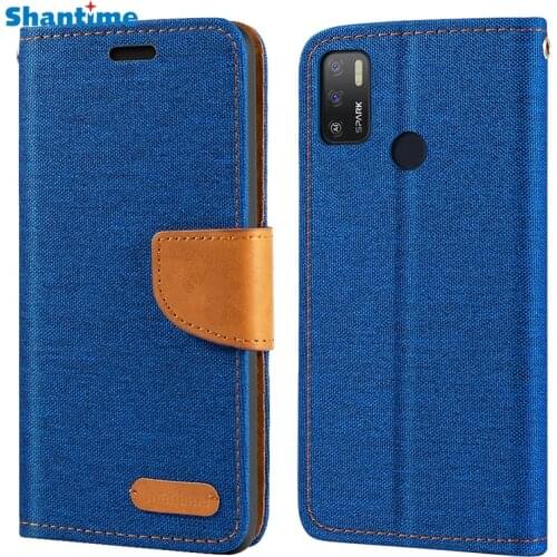 Oxford Leather Wallet Case For Tecno Spark 5 Air With TPU Soft Back Cover Magnet Flip Case For Tecno Spark 6 Air