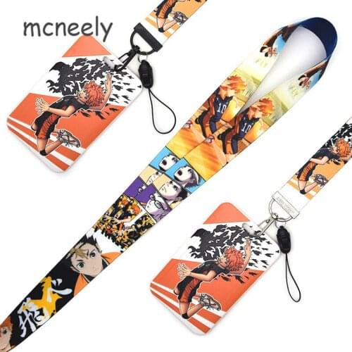 Cartoon Card Covers for Volleyball Teenagers ID Card Holder Students Bus Card Case Lanyard Visit Door Identity Badge Cards Cover