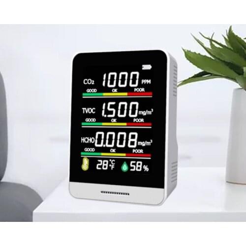 CO2 Detector TVOC HCHO Temperature Humidity Detecting Tool Intelligent Home Life Desktop Indoor Air Quality Monitor