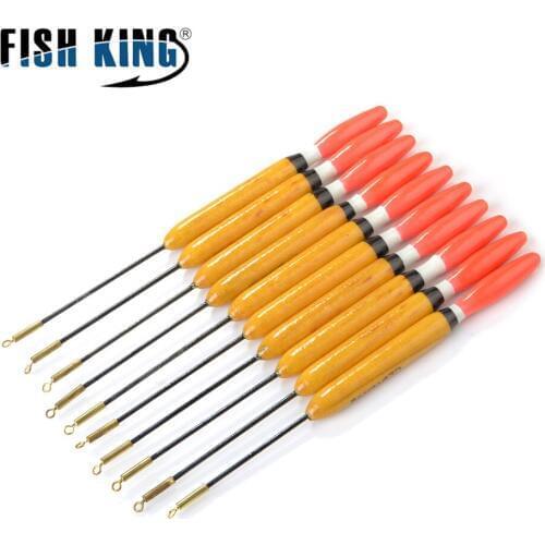 FISH KING 10pcs/lot 2g Barguzinsky Fir Fishing Float Bobber Hard Tail Vertical Buoy For Carp Fishing Tackle Pesca