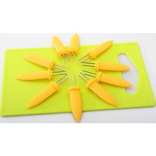 Fruit Forks Kitchen Gadgets Stainless Steel Corn Holders Fork 10PCS/set Camping Accessories Multi-Function Barbecue Tools