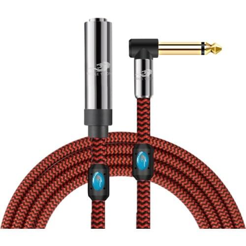 1/4'' Mono Jack 6.35mm Male to 6.35mm Female Audio Cable For Mixer Console Electric Guitar Bass Extension Line 1m 2m 3m 5m