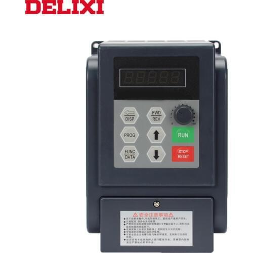 DELIXI frequency inverter 0.4KW 0.75KW 1.5KW AC 220V single phase input and single phase output Speed Drive motor converter VFD