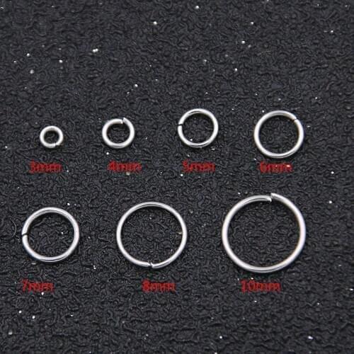 100PCS 9 Size Charm Stainless Steel Open Ring For DIYJewelry Necklace Fashion Making Material