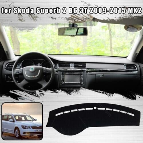 For Skoda Superb 2 B6 3T 2009-2015 MK2 Dash Cover Mat Dashmat Dashboard Cover Protective Sheet Carpet Styling