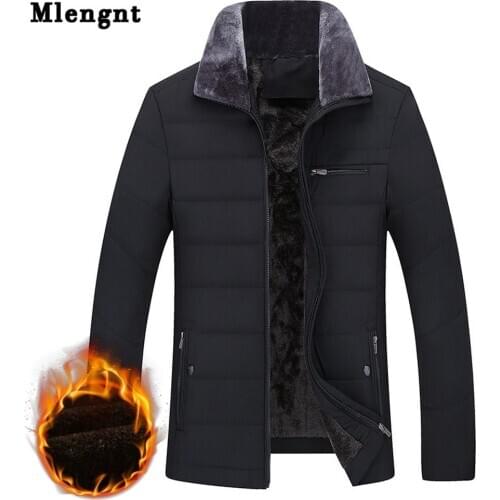 Thick Jacket Business Cotton Warm Parka Winter Autumn For Men Casual Male Classic Windbreaker Long Fleece Padded Varsity Coat