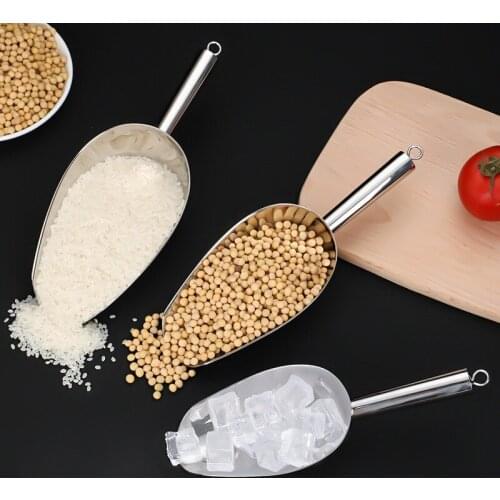 Thickened Stainless Steel Ice Shovel Bar Supermarket Ice Cube BBQ Spade Kitchen Facial Powder Melter Food Multi-use Shovel Tools