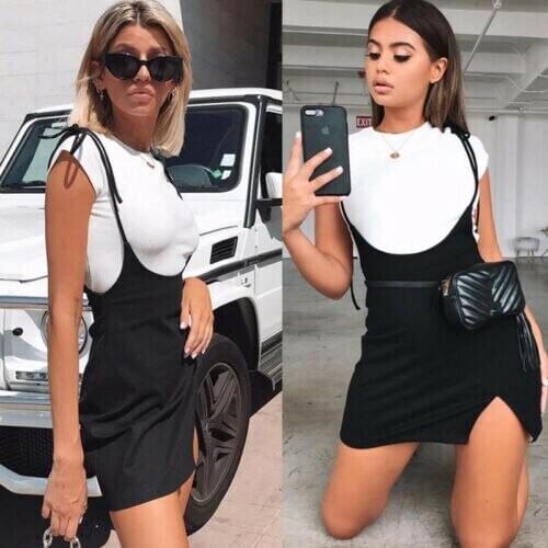 Fashion Sexy Women Sleeveless Bandage Bodycon Evening Party Cocktail Club Short Skirt