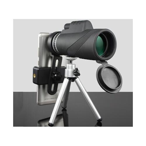 WholeSale 50sets/lot 40x60 Telescope BaK-4 Prism Single Hand Focus Monocular + Tripod + Phone Clips for Universal phones