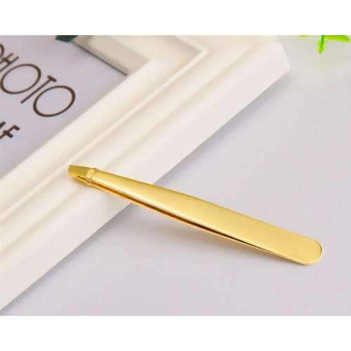 Stainless Steel Eyelash Bevel Top Eyebrow Tweezer Flase Eyelash Nipper Eyelash Assistant Tools Set Beauty Makeup Tools E1189