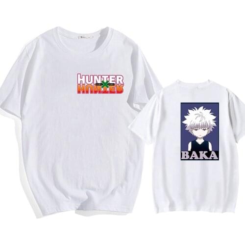 Hot Anime Hunter X Hunter T Shirts Summer Tee Shirts Casual Popular Tops Cotton Short Sleeves Classic Anime Japan Cotton Tees