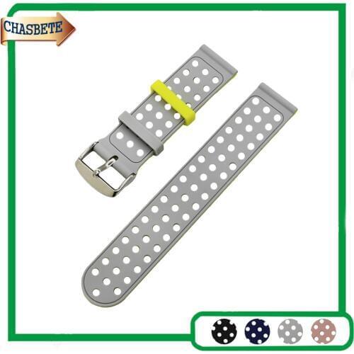 Silicone Rubber Watch Band for Fossil 18mm 20mm 22mm 24mm Men Women Resin Strap Belt Wrist Loop Bracelet Blue Grey Black + Pin