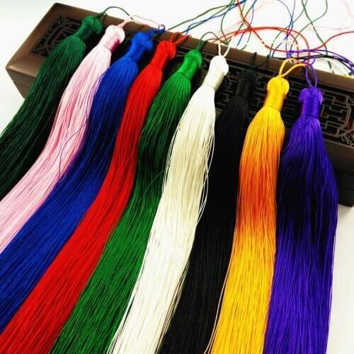 1PCS Overlength Silk Tassel 50cm Fringe Trim Craft Tassels Brush Sewing Curtains jewelry Accessories DIY Wedding Decoration