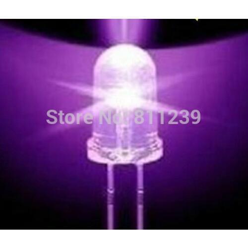 Smart Electronics 1000pcs/lot F5 Ultra Bright 5MM Round UV Purple Water Clear LED Light Lamp Emitting Diode High Quality