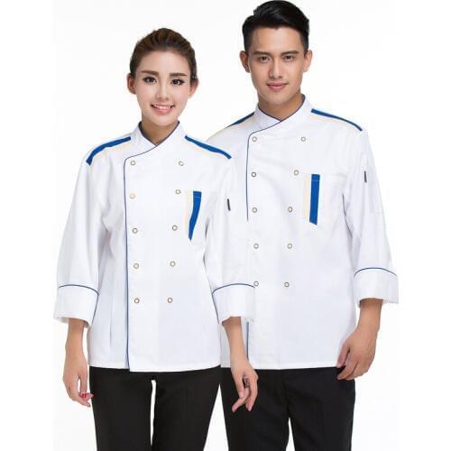 Man/woman Restaurant Hotel Long/short Sleeve Chef Uniform Work Wear Chef Uniform Long Sleeve Clothes Plus Size B-5690