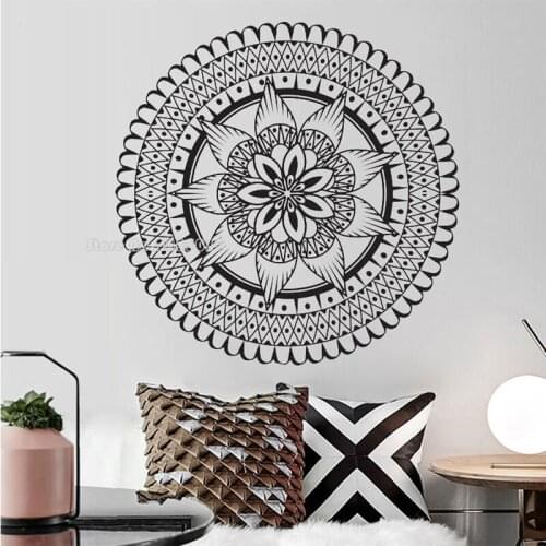 Mandala Lotus Flower Wall Vinyl Decal Yoga Room Wall Stickers Living Room Home Art Decoration Yoga Studio Stickers Murals LL383