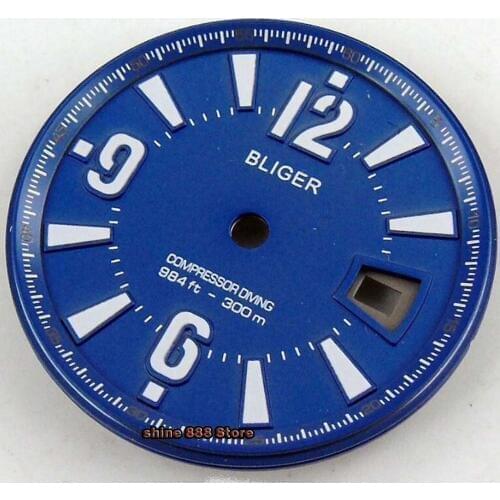 High quality 31.5MM Blue Dial White Marks Watch Dial Fit For ETA 2824 2836 Miyota 8215 8205 Movement